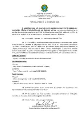 Portaria 085/2019