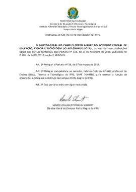 Portaria 343/2019