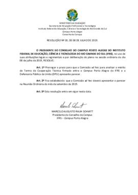 Resolução 30/2019