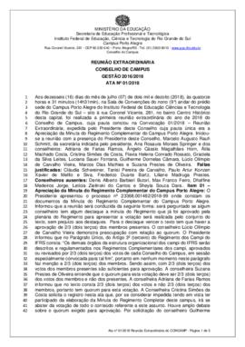 Ata 01/2018 - Reunião Extraordinária