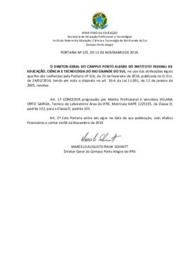 Portaria 325/2019