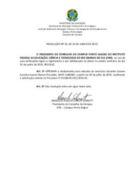 Resolução 26/2019