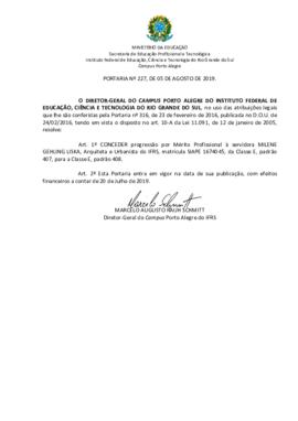 Portaria 227/2019