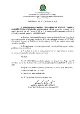Portaria 202/2019