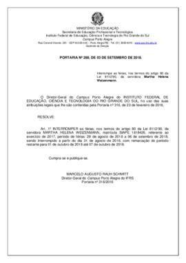 Portaria 288/2018