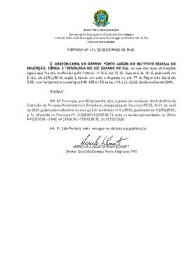Portaria 124/2019
