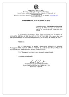 Portaria 176/2018
