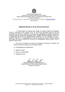 Ordem de Serviço 05/2018
