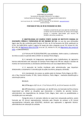 Portaria 042/ 2019