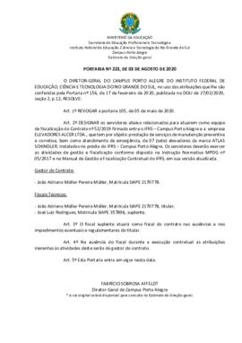 Portaria 223/2020 - revogada