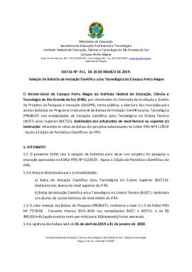 Edital 011/2019