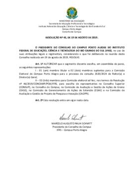 Resolução 43/2019
