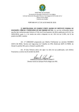 Portaria 117/2019