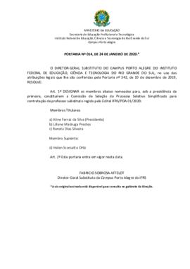 Portaria 14/2020