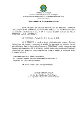 Portaria 118/2020