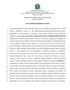 Ata 05/2020 - Reunião Ordinária
