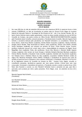 Ata 08/2019 - Reunião Ordinária