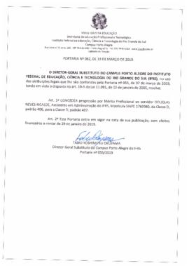 Portaria 062/2019