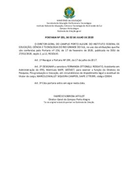 Portaria 201/2020 - revogada