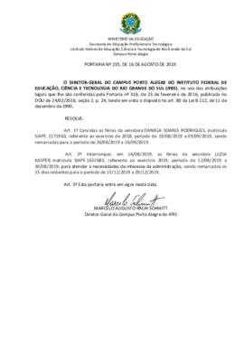 Portaria 235/2019