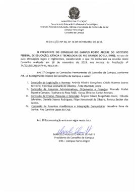Resolução 60/2019