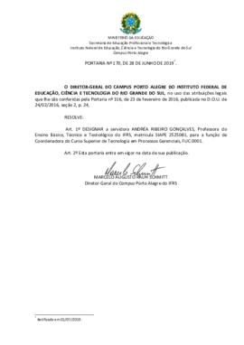 Portaria 170/2019