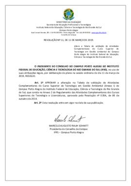 Resolução 11/2019