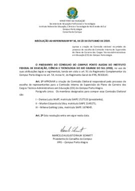Resolução Ad Referendum 56/ 2019