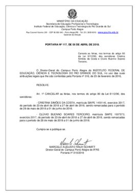 Portaria 117/2018