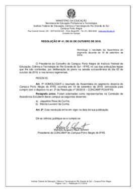 Resolução 41/2018