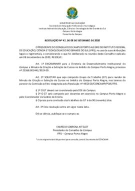 Resolução 47/2020