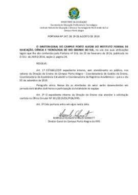 Portaria 247/2019