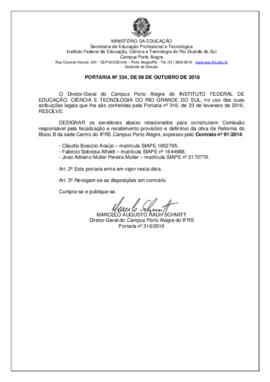 Portaria 334/ 2018