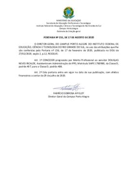 Portaria 251/2020