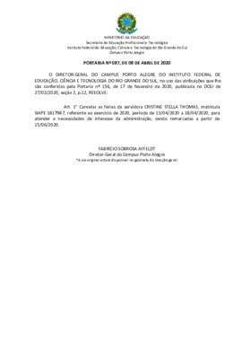 Portaria 87/2020