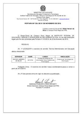 Portaria 354/2018