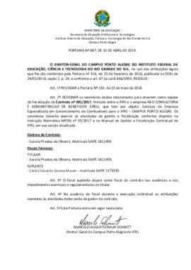 Portaria 087/2019 - revogada