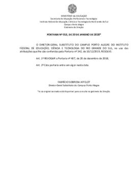 Portaria 13/2020