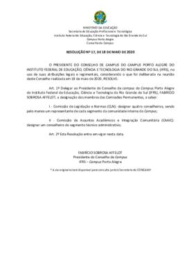 Resolução 017/2020