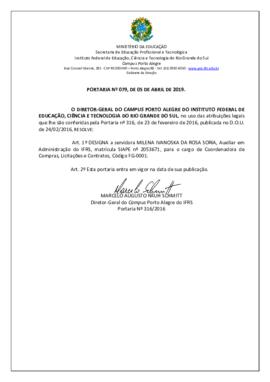 Portaria 079/2019