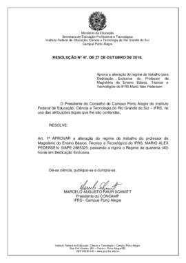 Resolução 47/ 2016