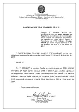 Portaria 002/2017