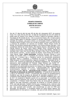 Ata 04/2017 - Reunião Ordinária