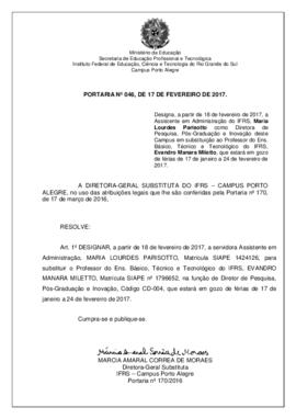 Portaria 046/2017
