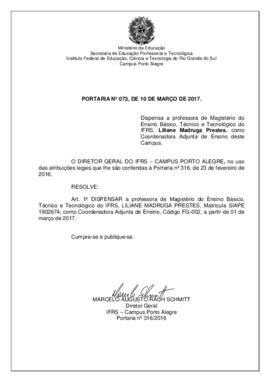 Portaria 073/2017