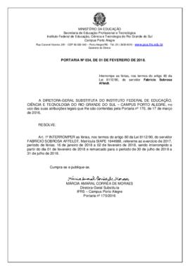 Portaria 034/2018