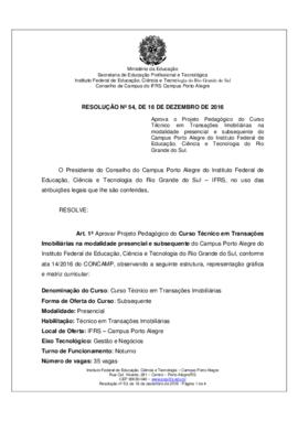 Resolução 54/2016