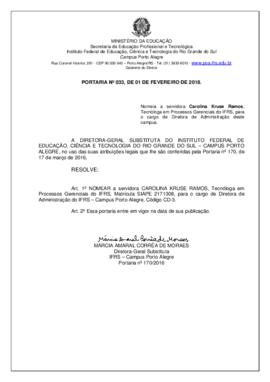 Portaria 033/2018