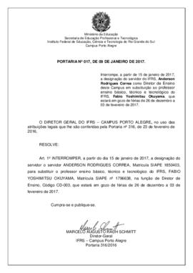 Portaria 017/2017