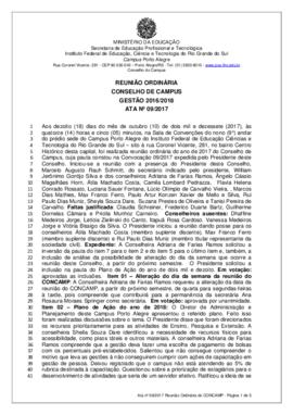 Ata 09/2017 - Reunião Ordinária